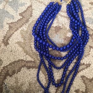 Cobalt multi strand beaded necklace.